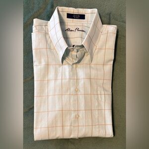 Alan Flusser L/S Men's Light Green Checkered  Shirt, Size: XL (5075)